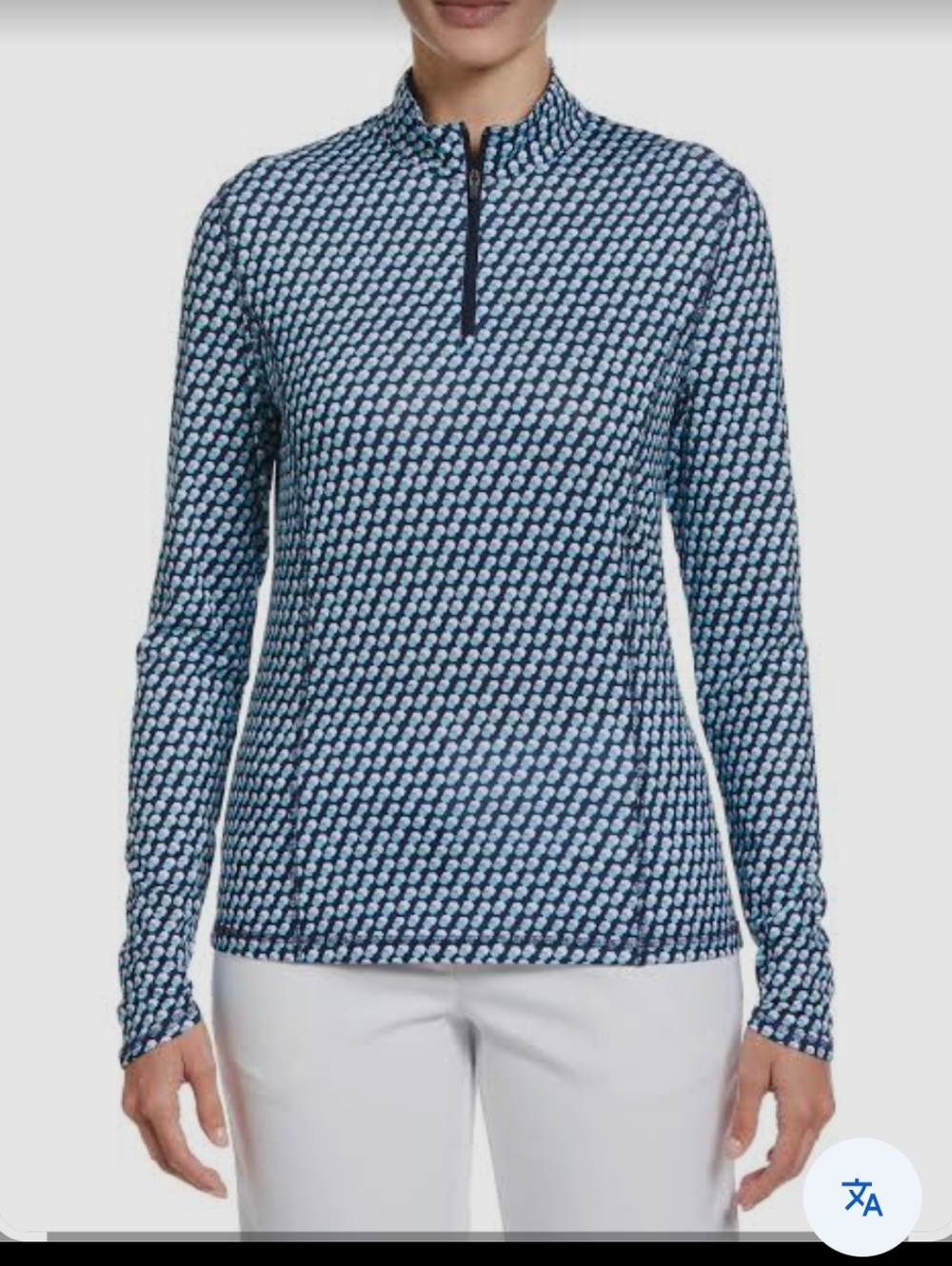 CALLAWAY WOMEN'S LONG SLEEVE GOLF TOP GEOMETRIC PRINT SHIRT